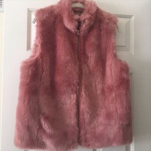 J.crew Faux Fur Pink Vest